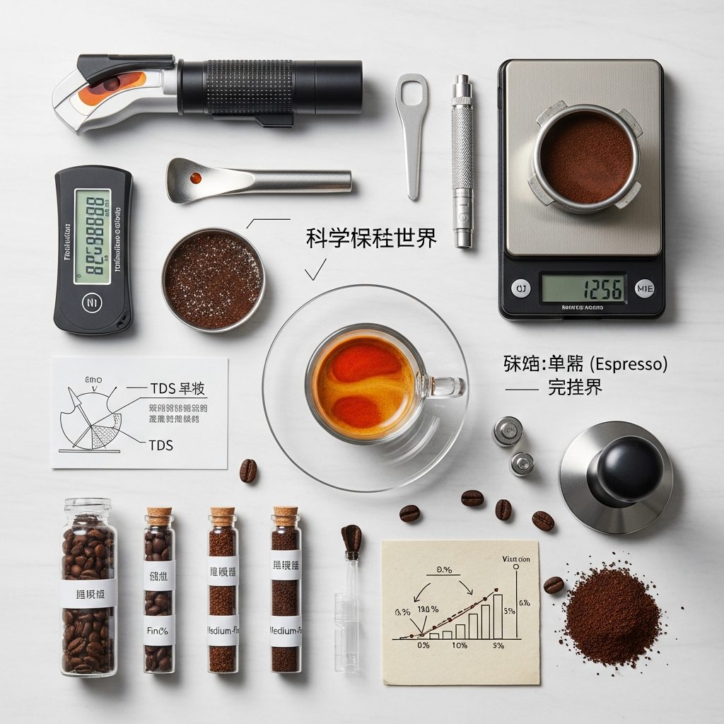 向上精品咖啡研究室 x 熠咖啡 x 熠設計 | 滴滴計較的黃金公式：揭開義式濃縮 (Espresso) 完美萃取的科學微觀世界